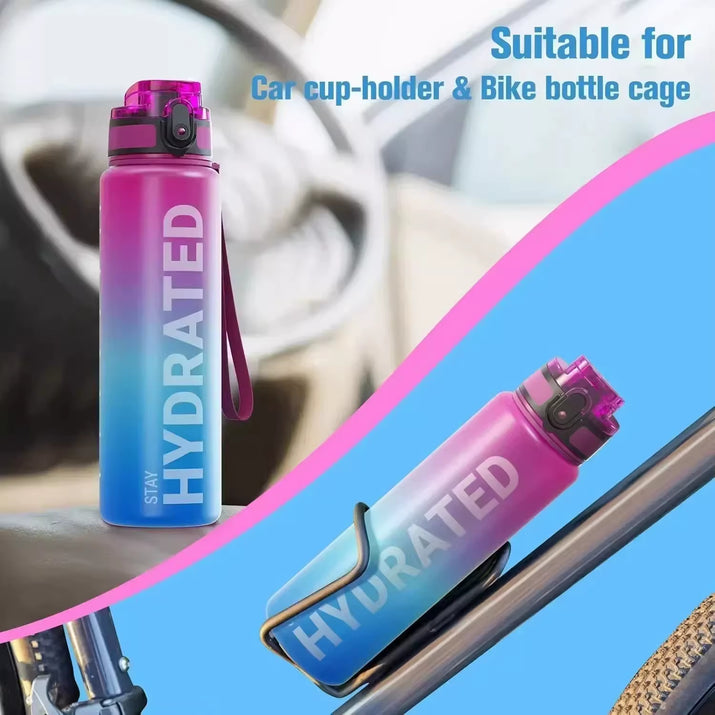 1000Ml Large Capacity Sports Water Bottle Portable Plastic Water Cup Outdoor Cycling Hiking Camping Beach Drinking Tools Gym Jug