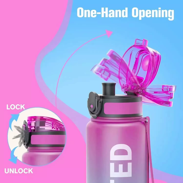 1000Ml Large Capacity Sports Water Bottle Portable Plastic Water Cup Outdoor Cycling Hiking Camping Beach Drinking Tools Gym Jug